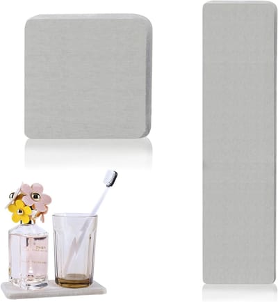 SnelShoppen - Badmat Set van 2, Sneldrogend, Absorberende Kiezelguhr, 8 x 8 cm & 30 x 8 cm, Antislip Steentjes Design voor Badkamer, Douche en Wastafe