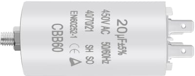 Motorcondensator CBB60 20μF 450V voor elektromotoren en zwembadpompen