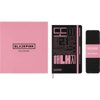 Moleskine x BLACKPINK Boîte à Esquisses Carnet Crayons Aquarelle Grand Format x Rose SKBNDL8279S8 + Ensemble de 5 Pièces, (13 cm 21 cm), Couverture rigide, rose