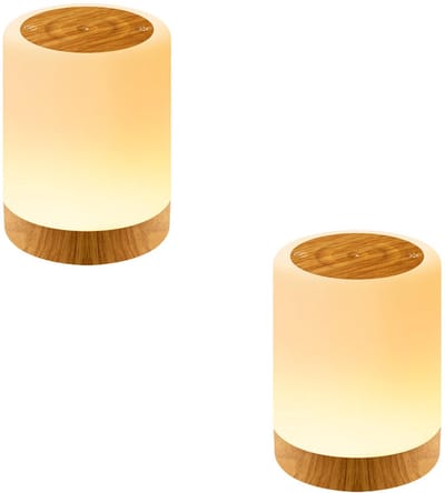 GELLDG 2-delige LED-bedlamp - Touchscreen bedlamp - 7 kleuren - 3 standen - USB-oplaadbaar - Met timerfunctie - Draadloze bedlamp - Geschikt voor slaapkamer, woonkamer, studeerkamer