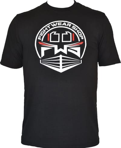Fightwear Shop Ring Logo T Shirt Zwart Wit Rood - XL