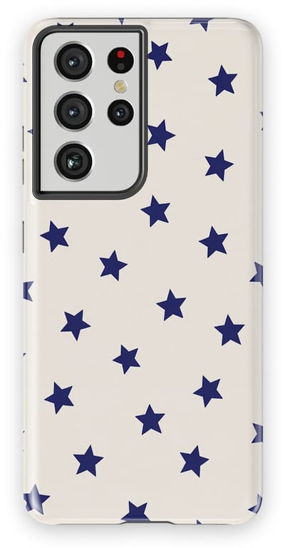 DripCase Hoesje Samsung Galaxy S21 Ultra | Sterren Design | Magnetisch Opladen | 2-in-1 Ontwerp | Stars Backcover Classic Navy