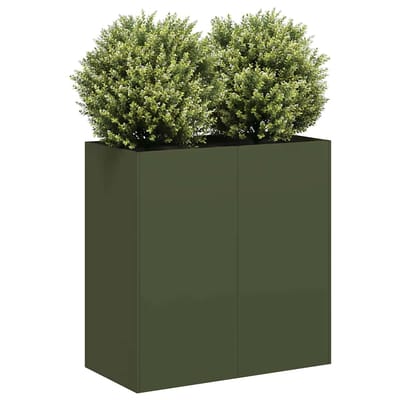 vidaXL - Plantenbak - 80x40x80 - cm - koudgewalst - staal - olijfgroen
