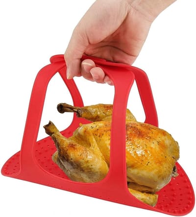 Golden crown - Siliconen Hittebestendige Oven Grill Mat - Anti-aanbak Kookmat voor Vlees - Rood - Geschikt voor Roosteren - Perfect voor Kalkoen en Gevo...