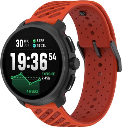 Stravo 22mm Siliconen Bandje in Suunto Race 2-stijl Geschikt voor Suunto Vertical 2 / Suunto 9 Peak Pro / Huawei GT 5/6 46mm / Samsung Galaxy Watch 3 45mm / Galaxy Watch 46mm - Siliconen Horlogeband - Oranje