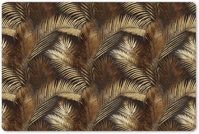 Placemats 45x30 cm - Placemat kunststof - 1 stuk - Tropisch - Bladeren - Goud - Borden onderleggers - Decoratie voor op tafel - Keuken tafeldecoratie accessoires - Vinyl onderlegger - Tafelversiering