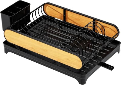 Keukenrek voor op het aanrecht - opbergrek voor in de keuken - met afvoerfunctie - stevig en duurzaam - geschikt voor het opbergen van kruidenflesjes en serviesgoed