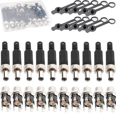 10x DC Stroomconnector 5.5x2.5mm Barrel Jack voor Beveiligingscamera en Audio/Video Apparatuur