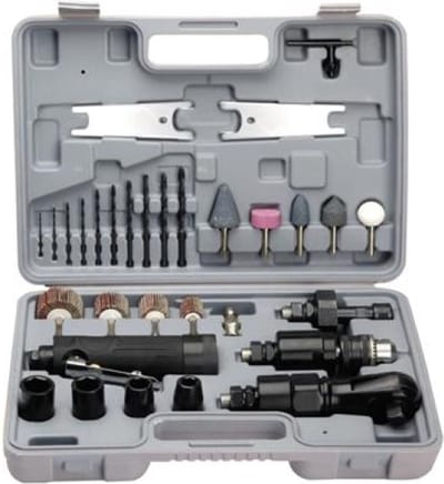 Criko compressor accessoire set - Boormachine + Ratelsleutel + Stiftslijpmachine - Incl boren, slijpstenen en polijstschijven