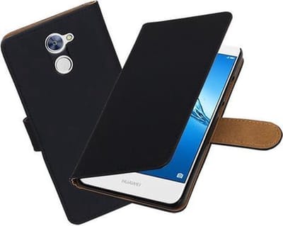 BestCases.nl Huawei Y7 / Y7 Prime Effen booktype hoesje Zwart