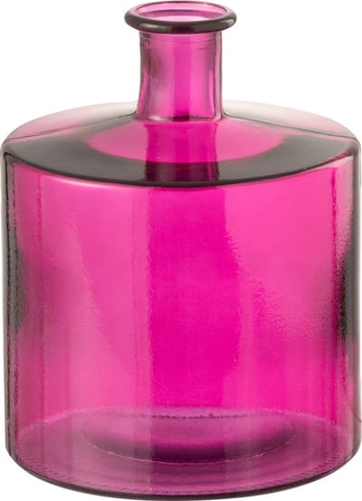 J-Line vaas Fles - glas - roze - small - Ø 21 cm