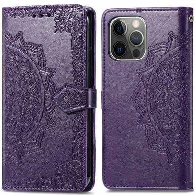 imoshion Hoesje - Geschikt voor Apple iPhone 13 Pro - Mandala Bookcase - Paars