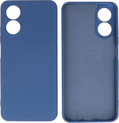 Hoesje Geschikt voor OPPO A17 - Fashion Telefoonhoesje Backcover - Siliconen Hoesje - Navy