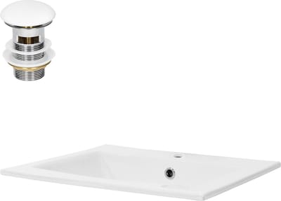 Wastafel incl. afloop met overloop 45x22,5x42 cm wit keramiek LuxeBath