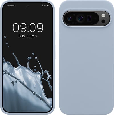 kwmobile telefoonhoesje geschikt voor Google Pixel 9 Pro XL - Hoesje met siliconen coating - Smartphone case in mat lichtblauw