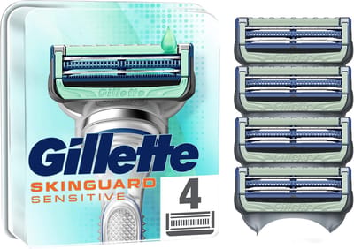 Skinguard scheermesjes voor heren - 4 reservemesjes voor gevoelige huid met aloë vera