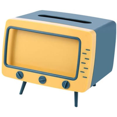 Nieuwe TV Tissue Box met Mobiele Telefoonhouder Desktop Papierhouder Multifunctionele Tissue Opbergdoos voor Woonkamer Nachtkastje beige