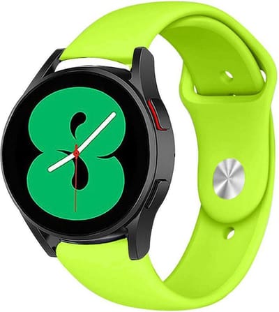 Strap-it Sport horlogebandje - geschikt voor Samsung Galaxy Watch 7 (40 & 44mm) / Galaxy Watch 6 (Classic) / Galaxy Watch 5 / Watch 5 Pro / Watch 4 (Classic) / Watch FE - sport siliconen bandje voor Galaxy Watch 4-5-6 alle varianten - lichtgroen