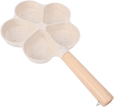 Bloemvormige Eierpan - Omelet Koekenpan - Ontbijt Maken - Vijf Secties - 22 cm - Zwart