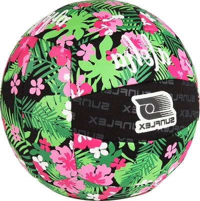 Sunflex Neopreen accessoires Beach en Funball Tropical Flower maat 3 & 5 | Volleybal zacht en licht voor het strand en het water | extreem robuust en voor elke leeftijdsgroep ..