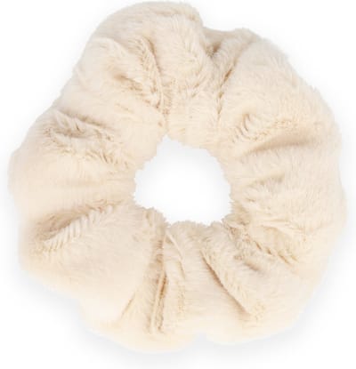 Lajetti - Fluffy scrunchie Beige - Haarwokkel Haarelastiek