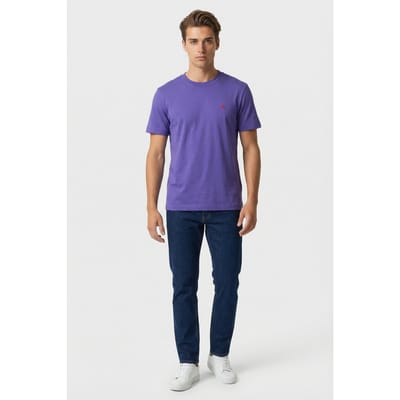Calvin Klein Ss Easy Monogram Tee Purple Opulence Maat: XXL | Basic T-Shirts Outlet | Heren | Paars