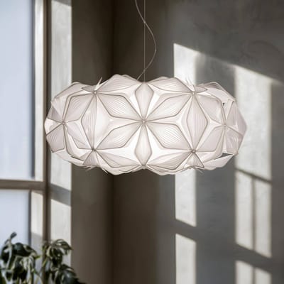 Slamp Hanglamp C'EST LA VIE, wit/transparante kabel, Ø 53 cm