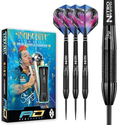 Peter Wright Snakebite 3: 22 or 26g Steeltip Tungsten Dart Arrows Professional with flights and dart shafts