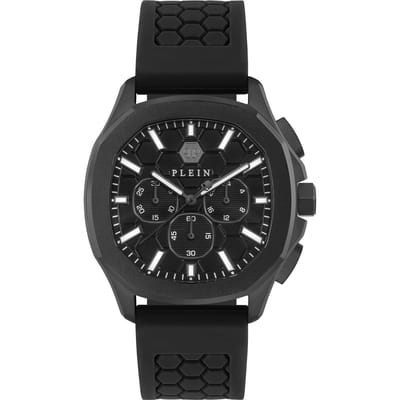 Philipp Plein $keleton $pectre PWSAA0823 Horloge - Siliconen - Zwart - Ø 44 mm