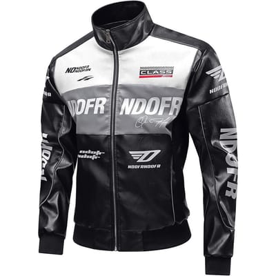 Heren Straatmode Jas Opstaande Kraag Casual Lente en Herfst Leren Jas Losse Heren Motorfiets Leren Jas XL gray