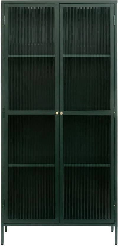 Vitrinekast Groen - Metaal - 90x40x190cm - Vitrinekast Bronco - Giga Living