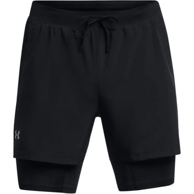 Under Armour UA LAUNCH 5'' 2-IN-1 SHORTS-BLK Heren Sportbroek - Zwart - Reflecterend
