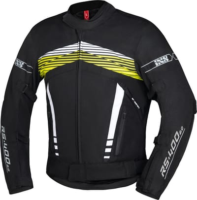 IXS RS-400-ST 3.0 Waterdichte Zwart Wit Geel Textiele Motorjas - Jas