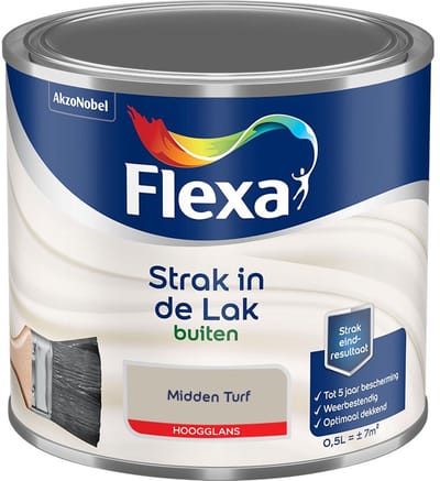 Flexa - Strak In De Lak Buitenlak Hoogglans - Midden Turf - Mengverf - 500 Ml