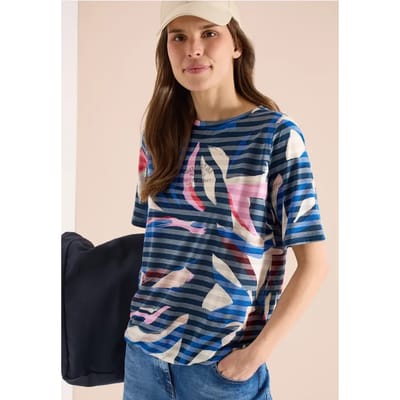 Shirt met korte mouwen en burn-out strepen