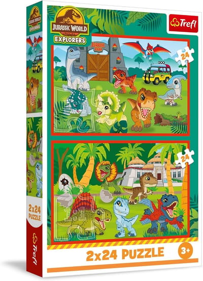 Puzzel 2-in-1: Jurassic World, Kleine Dinosaurussen - 2 x 24 stukjes