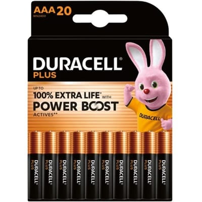 Duracell Plus Power Boost AAA batterij (potlood) Alkaline 1.5 V 20 stuk(s)