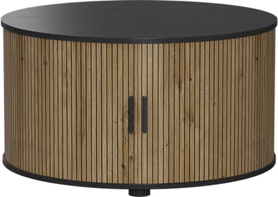 Vicco Salontafel Selva, Eiken/Zwart, 80 x 80 cm met schuifdeur