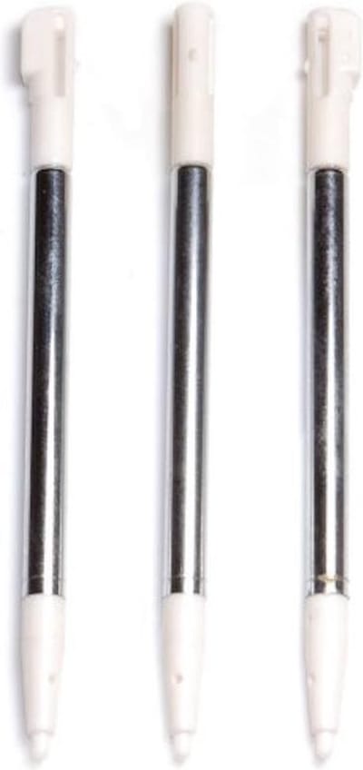 3x Inschuifbare Aluminium Stylus Pen geschikt voor Nintendo DSi Wit