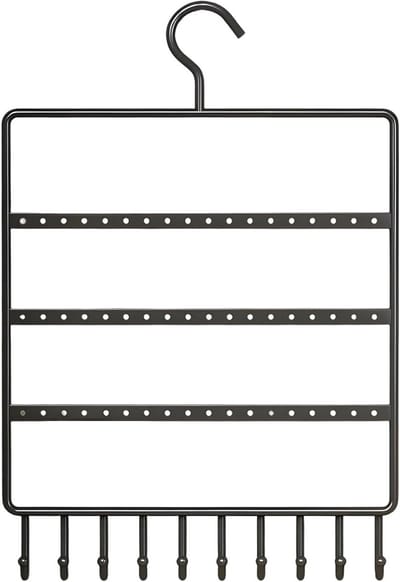 Oorbel Ketting Houder - Sieraden Display Stand - Sieraden Organiseren - Wandgemonteerd Ontwerp - 41 x 29 cm - Zwart