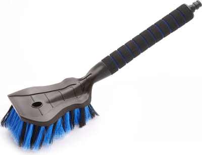 Autowasborstel - lange steel totaal 44 cm. - met waterslang aansluiting - softgrip handgreep