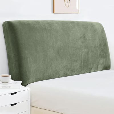 Universele Hoofdbordhoes, Stofdicht en Rekbaar, Wasbare Hoofdbordbescherming voor Slaapkamerdecoratie in Legergroen, Ideaal voor Thuisgebruik en Meubelbescherming