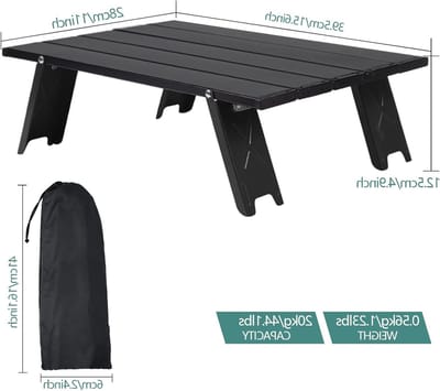 Vouwbare Mini Campingtafel van Aluminium - Lichtgewicht en Compact voor Picknick, BBQ en Reizen