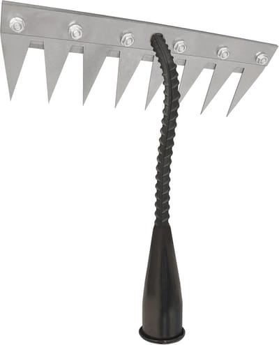 Onkruid Harke IJzer - Tuinhark Wieden - Bodem Losmaken - 8 Scherpe Tanden - 599 g - Zilver