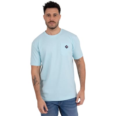 T-shirt van fantasie gaas met opgestikte zak Camberabero