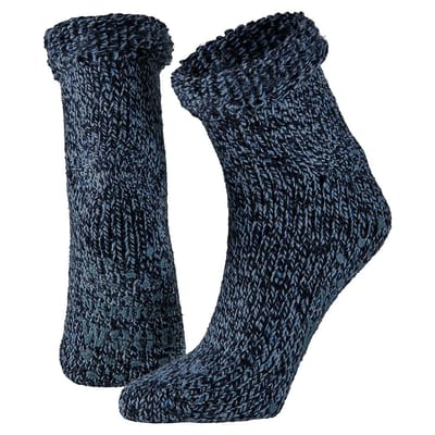 Wollen Kinder Huissokken - Anti slip - Blauw / 23/26