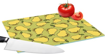 Glazen Snijplank - 28x20 - Peer - Fruit - Vintage - Patronen - Snijplanken Glas