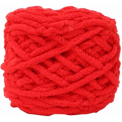 Fil à tricoter à l'aiguille pour couvertures et pantoufles tissées, simple et épais, pour glace(Rouge vif )