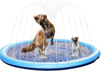VHV - Hondenzwembad 100 cm - Splash pad hond - Sproeimat hond - Antislip waterspeelmat - Voor tuin zomer huisdieren en kinderen