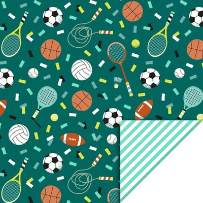 Cadeaupapier 70x300 cm - Sports - Stripe Mint